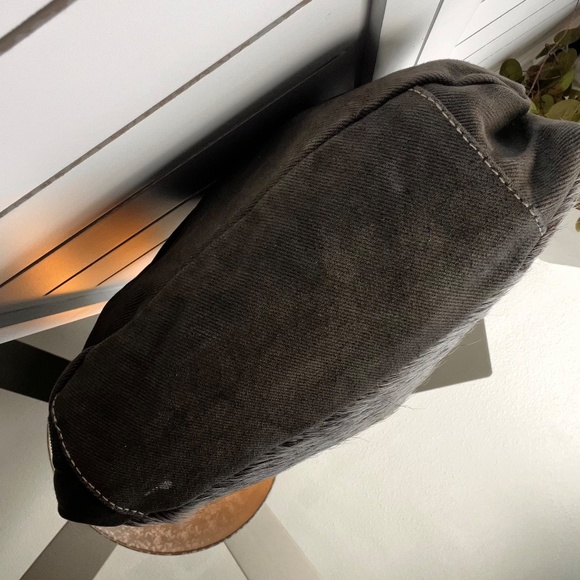 Myra Bag Azure Upcycled Canvas & Cowhide Leather Shoulder Bag NWOT - Picture 3 of 14